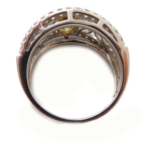 FINE JEWELRY 0.725ct 1.37ct Diamond Ring 18K Yellow Gold PT900 Platinum US#6