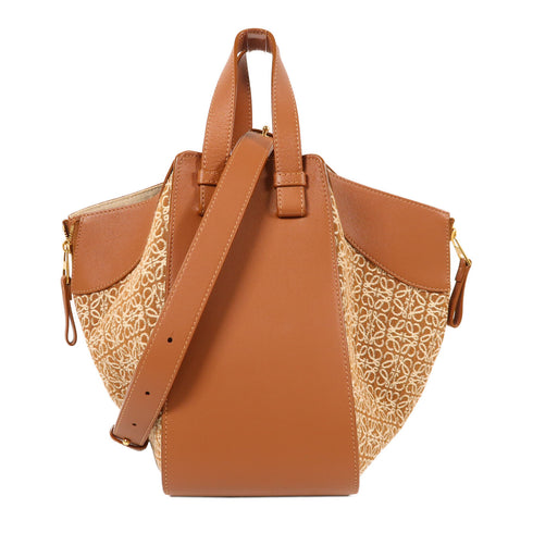 LOEWE GHW Hammork 2 Way Bag Canvas/Leather Brown