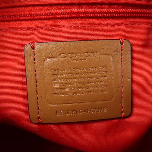 COACH SHW 2 Way Shoulder Bag Coated Canvas Navy