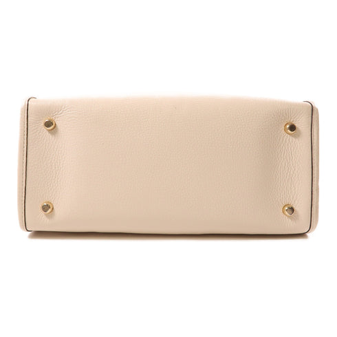 COACH GHW 2 Way Shoulder Bag Handbag Coated Canvas Leather