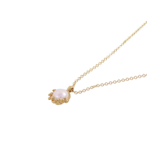TIFFANY&CO Olive Leaf Pearl Pendant Necklace 18K Yellow Gold