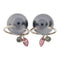 Christian Dior CD Earrings Metal/PVC Black/Silver/Pink
