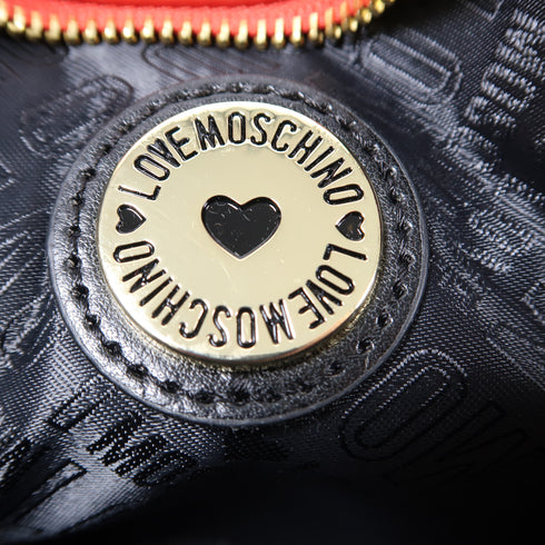 MOSCHINO Quilted GHW Shoulder Bag Coated Canvas Red