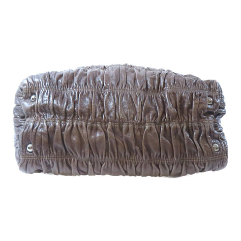 PRADA SHW 2 Way Bag BN1935 Lambskin Leather Brown