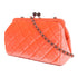 CHANEL CC Chain Shoulder Bag Velours Coral Pink