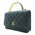 CHANEL Quilted CC GHW Top Handle Wallet On Chain Shoulder Handbag Lambskin Black