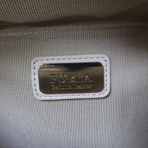 Furla GHW 2 Way Shoulder Bag Calfskin Leather White