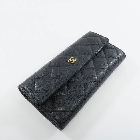 CHANEL CC Wallet Calfskin Leather Black
