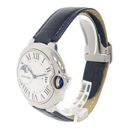 CARTIER Ballon Bleu Moonphase Automatic Watch WSBB0020 Steel Silver