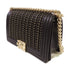 CHANEL Quilted CC GHW Boy Chanel Chain Shoulder Bag Calfskin Leather Black Gold
