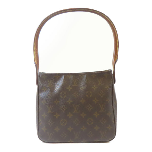 LOUIS VUITTON LV GHW Looping MM Shoulder Handbag M51146 Monogram Brown