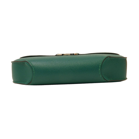 HERMES PHW Cherche Midi 22 Clutch Bag Epsom Leather Malachite