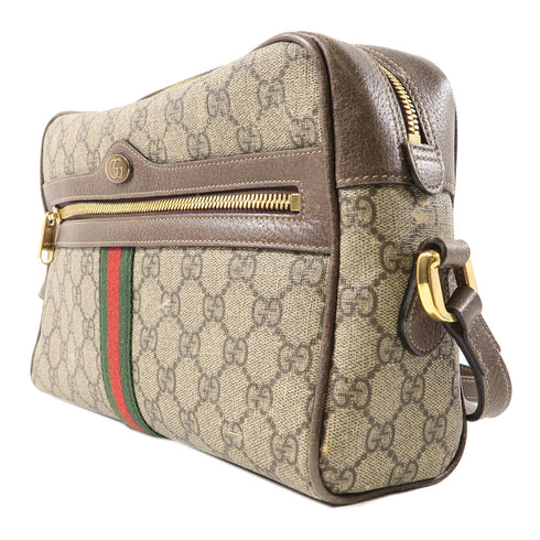 GUCCI GG GHW Shoulder Bag 517080 Coated Canvas Brown