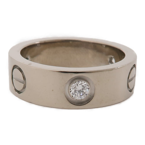 CARTIER Love Ring Half Diamond Ring 18K White Gold Cartier#49 US#5 B4032549
