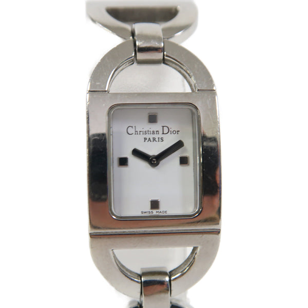 Christian Dior CD Pandiora 18x36mm Quartz Watch D78-108 Stainless Steel White
