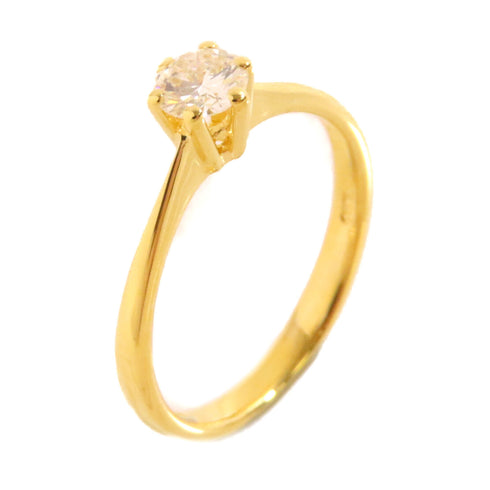 Fine Jewelry 0.31ct Diamond Ring 18K Yellow Gold US#5.75