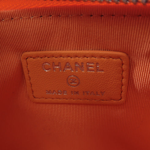 CHANEL CC SHW Pouch Lambskin Leather Orange