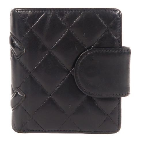 CHANEL CC SHW Cambonline Wallet Lambskin Leather Black