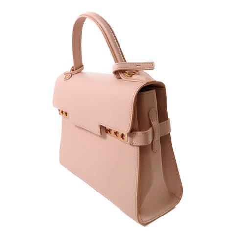 DELVAUX GHW Tempete MM 2 Way Shoulder Bag Calfskin Leather