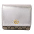 GUCCI GHW GG Marmont Wallet 598587 Coated Canvas Brown Silver