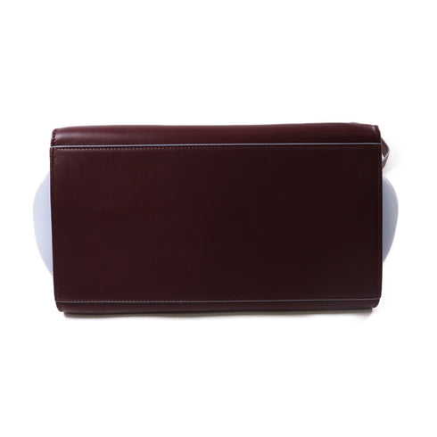 CELINE GHW 2Way Shoulder Hand Bag Calfskin Leather Red/Light Blue