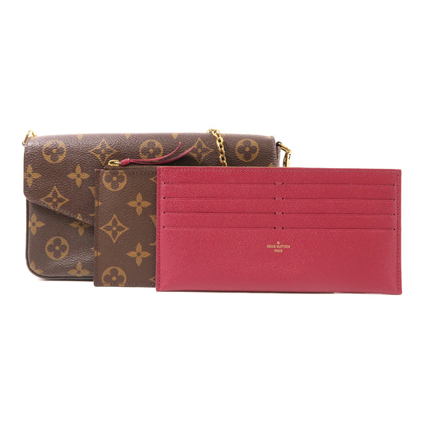 LOUIS VUITTON LV GHW Felicie Pochette Chain Shoulder Bag M61276 Monogram Brown