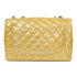 CHANEL Quilted CC GHW Jumbo Classic Chain Shoulder Bag Patent Leather Yellow