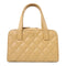 CHANEL Quilted CC GHW Hand Bag Calfskin Leather Beige