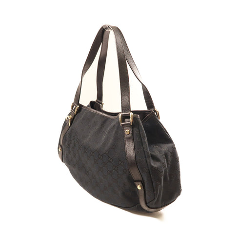 GUCCI GG GHW Shoulder Bag Canvas 13073649 Black
