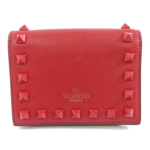 Valentino GHW Wallet Lambskin Leather Red