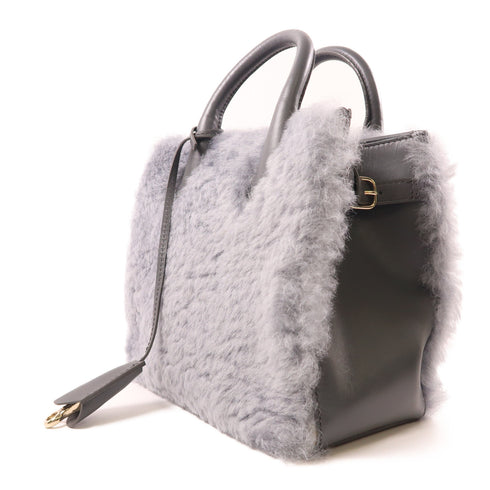 BALENCIAGA Padlock Nude Mini 2 Way Shoulder Bag Wool/Leather