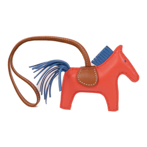 HERMES Rodeo PM Charm Vaux Swift Leather Red/Blue/Brown