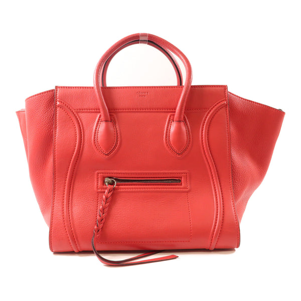 CELINE Square Phantom Handbag Red Calfskin Leather 169953MCC