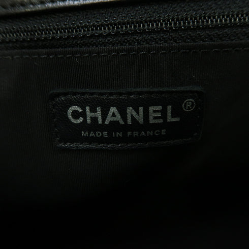 CHANEL Quilted CC SHW Mademoiselle Chain Shoulder Bag Calfskin Leather Black