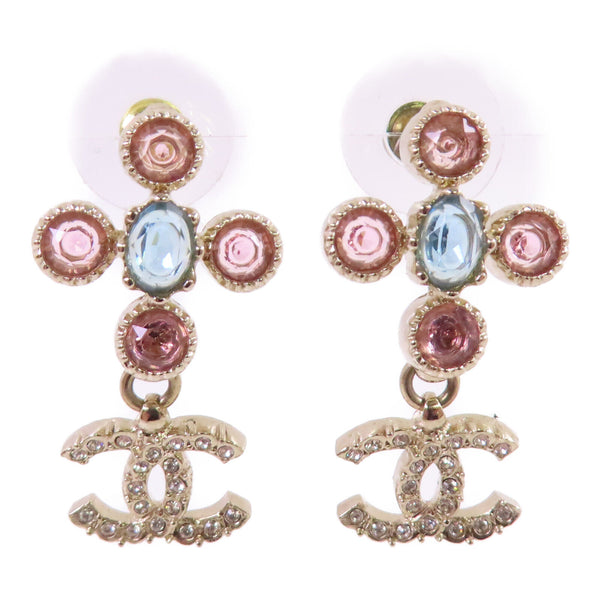 CHANEL CC GHW CC Earrings C21 Metal Rhinestone