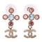CHANEL CC GHW CC Earrings C21 Metal Rhinestone
