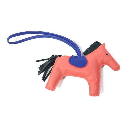 HERMES Rodeo GM Charm Swift Leather Pink/Blue