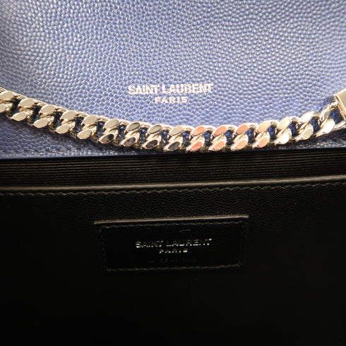 SAINT LAURENT YSL SHW Shoulder Bag Calfskin Leather 364021 Blue