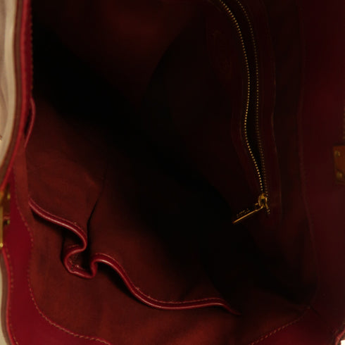 TOD'S GHW Tote Bag Calfskin Leather Red