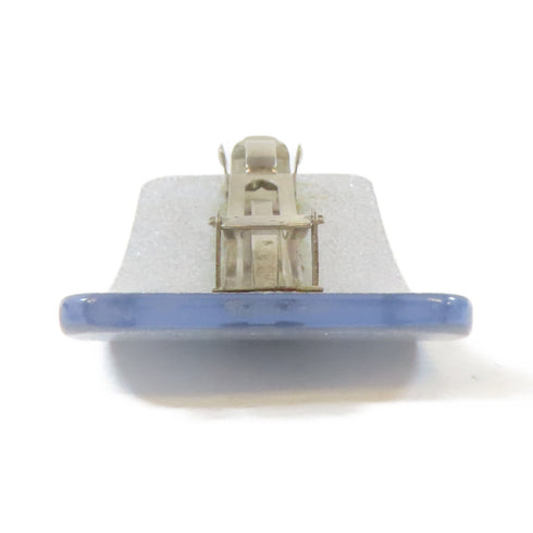 CHANEL CC SHW Barrette Hair Clip PVC Silver