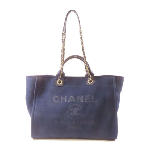 CHANEL CC SHW Deauville 2 Way Bag AS3351 Canvas Navy