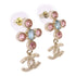 CHANEL CC GHW CC Earrings C21 Metal Rhinestone