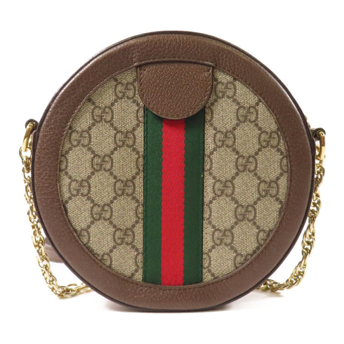GUCCI GG GHW Chain Shoulder Bag 550618 Coated Canvas/Calfskin Leather Brown