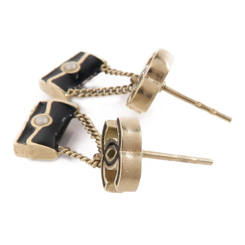 CHANEL CC Earrings B12/A Metal Gold Black