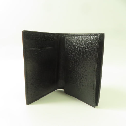 GUCCI GG GHW Card Case 428737 Calfskin Leather Black