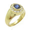 FINE JEWELRY 1.47ct Sapphire 0.57ct Diamond Ring 18K Yellow Gold US#8