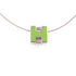 HERMES Cube d'H (H Cube) Necklace Metal Green Silver Tone Color