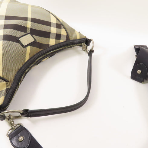 BURBERRY BLUE LABEL SHW 2 Way Shoulder Bag Canvas Beige/Black