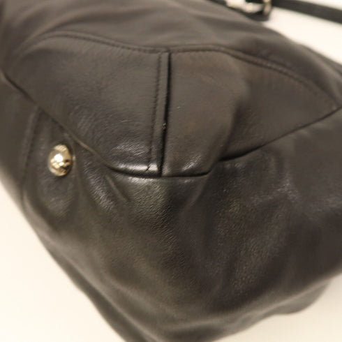 PRADA SHW Prugna Shoulder Bag BR3789 Calfskin Leather Black