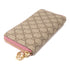 GUCCI GG GHW Long Wallet 307982 Coated Canvas Brown Pink